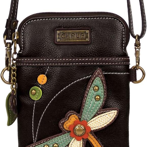 Cell Phone Crossbody Purse-Women PU Leather/Canvas Multicolor Handbag with Adjus